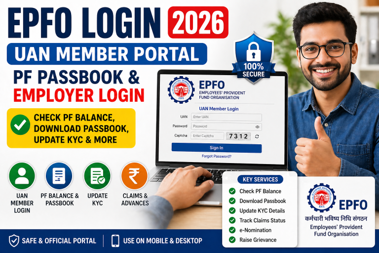 EPFO Login 2026: UAN Member Portal, PF Passbook & Employer Login